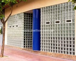 Παράθυρο υαλότουβλων 38x19cm με διπλό τζάμι και σήτα