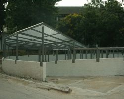 Κάλυωη εισόδου πάρκινγκ από κυψελωτό πολυκαρβονικό (Αλεξάνδρειο μέλαθρο-Θεσσαλονίκη)