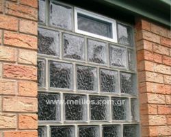 Παράθυρο υαλότουβλων 38x19cm με διπλό τζάμι και σήτα