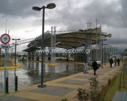 Στέγαστρο στάσεων σταθμός μετρό νομισματοκοπείου