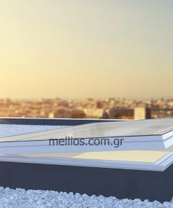 Γυάλινο ανοιγόμενο παράθυρο ταράτσας